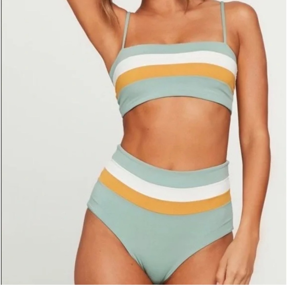 New with Tags - L*Space Portia Stripe High-Waisted Bikini Bottom - M